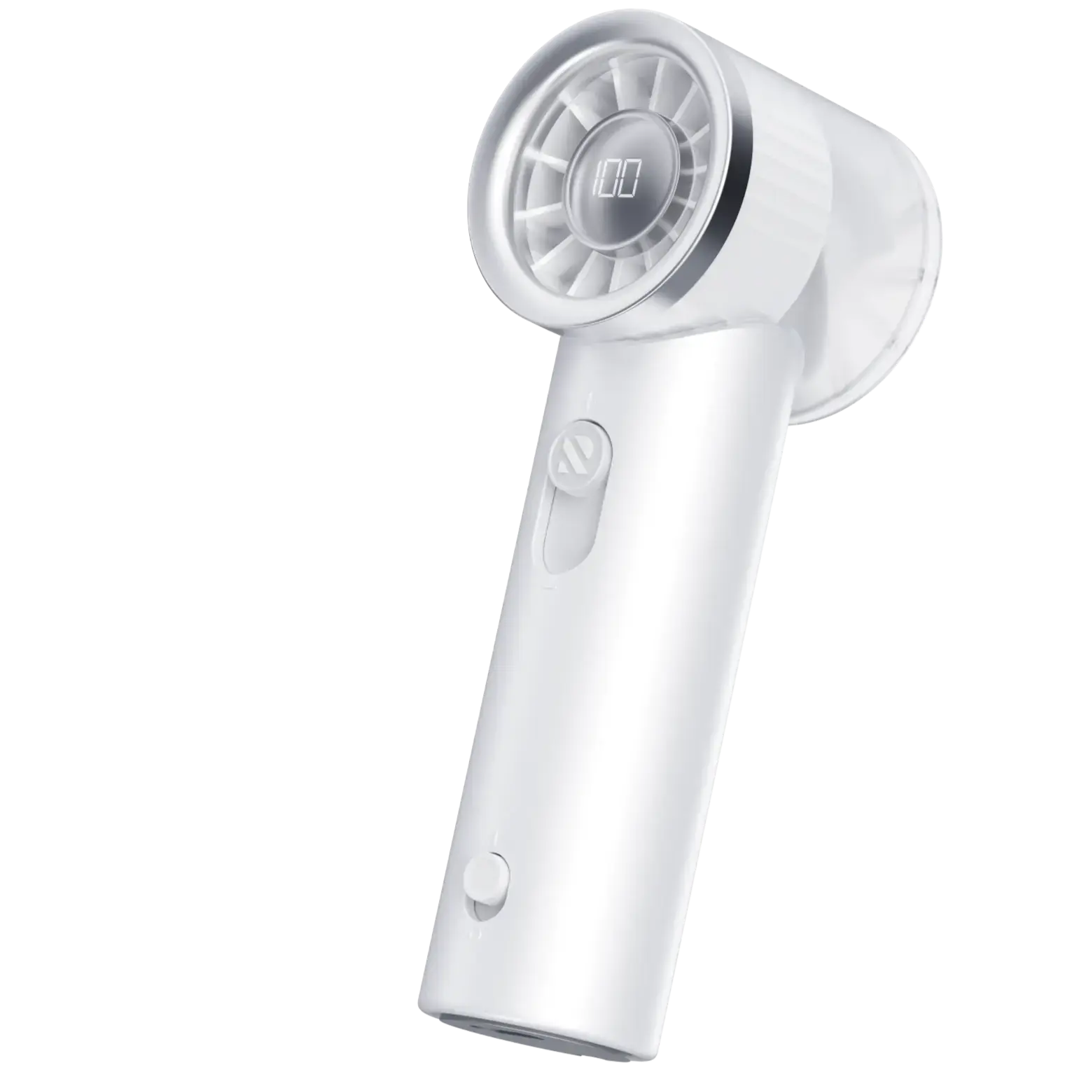 RANVOO 2026 Mini & Powerful Turbo 100 Speeds Cooling Handheld Fan Rechargeable LED Display for Outdoor Travel Portable Hand Fan, Gifts for Women & Men, Stylish, Pearly White RANVOO